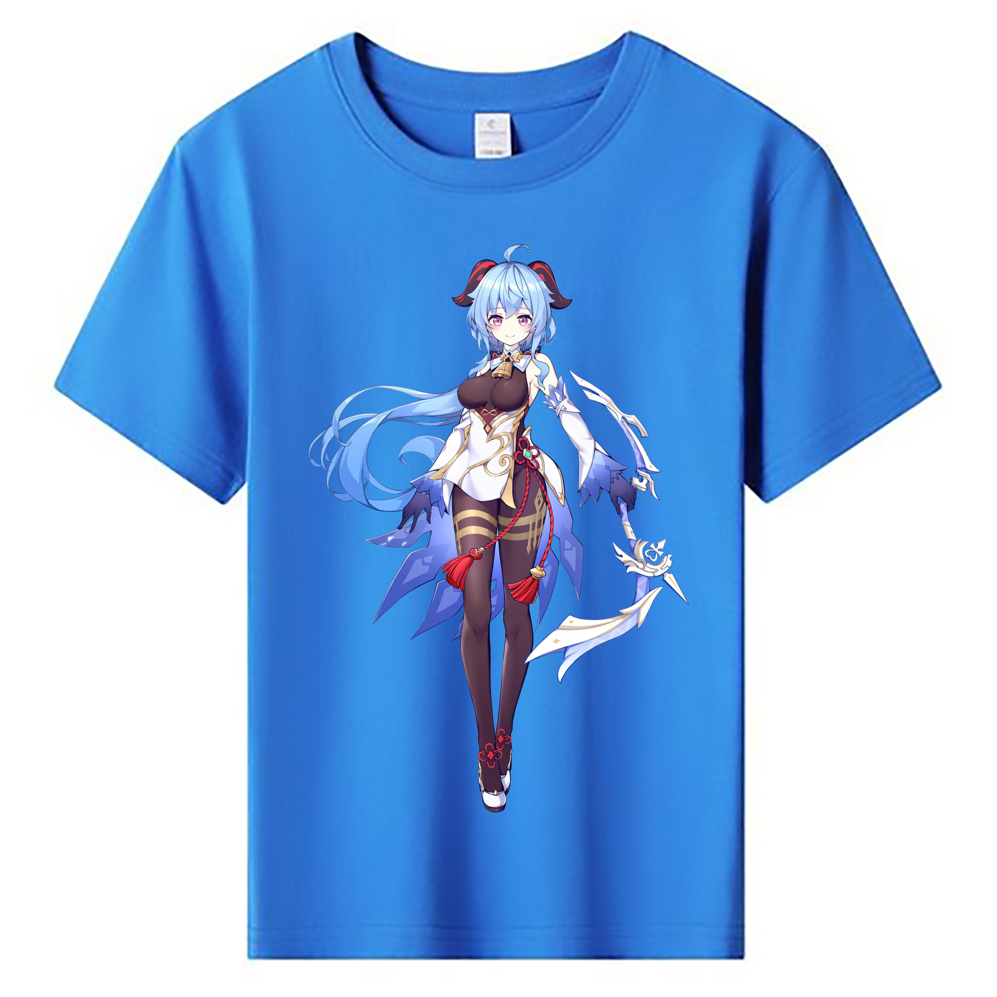 げんし神 甘雨 かんう genshin Ganyu 綿100％キッズTシャツ（フロントプリント）